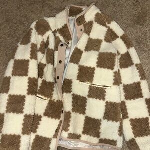 Checkered button up sweater